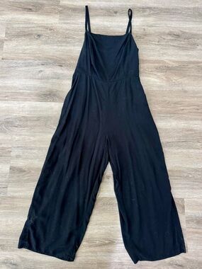 Black Wide-Leg Spaghetti Strap Jumpsuit - Women